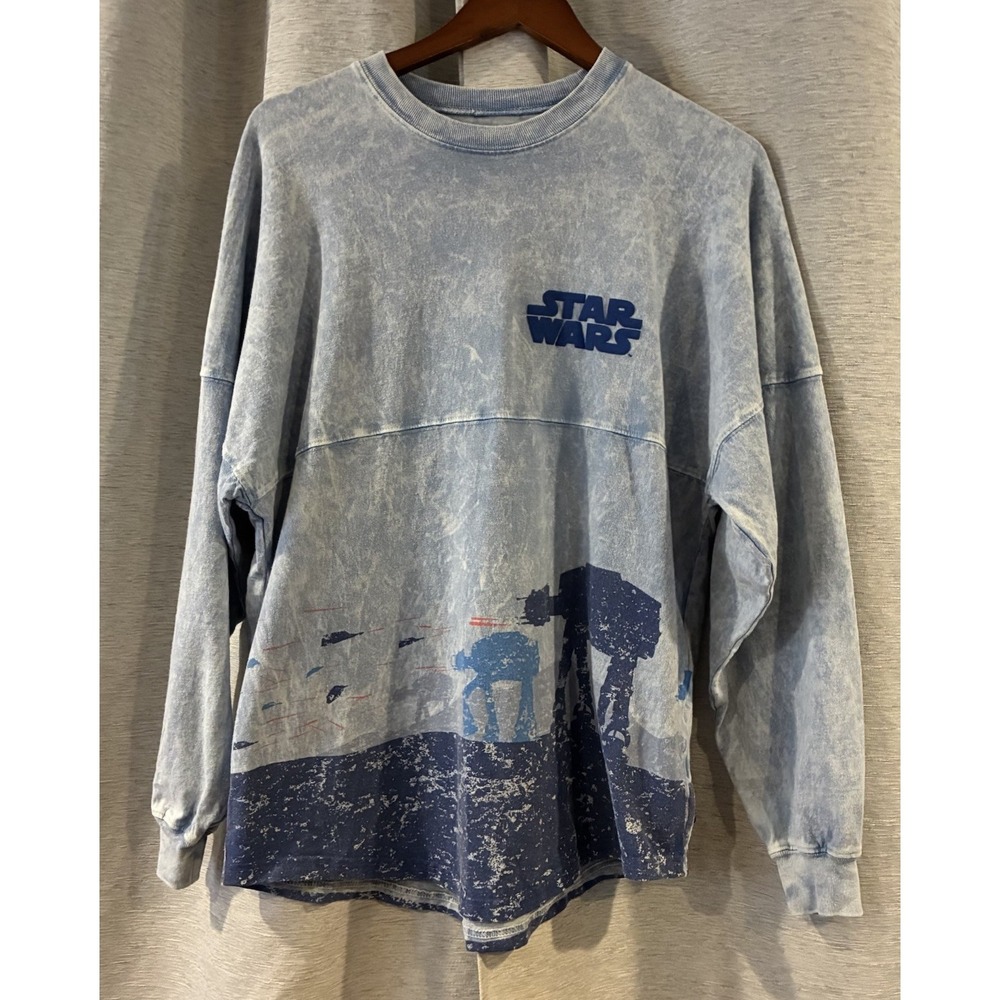 Disney Star Wars Spirit Jersey Hoth Adult Unisex Blue Gray Long Sleeve Shirt XS